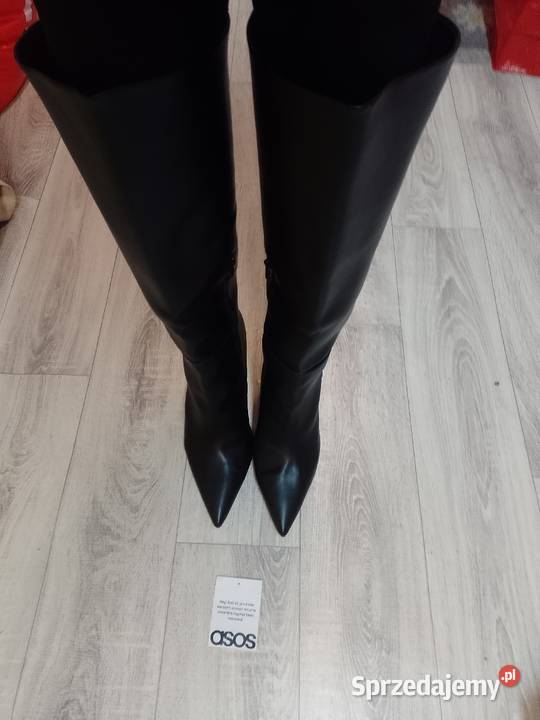 44 ASOS Design Czarne Kozaki wieczorowe na małopolskie Kraków sprzedam