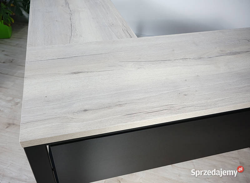 Biurko narożne prawe loft blenda Halifax biały