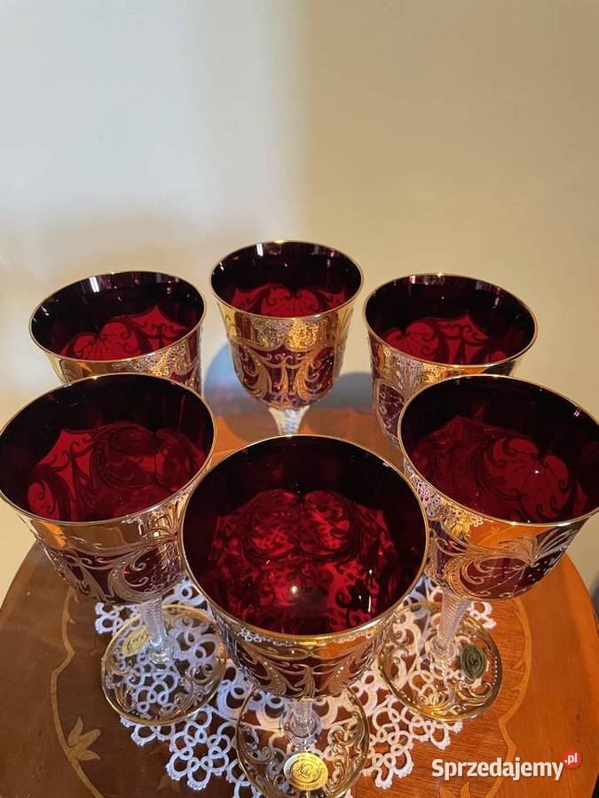 Kieliszki do wina zlocone Bohenia Czechy dolnośląskie Jelenia Góra