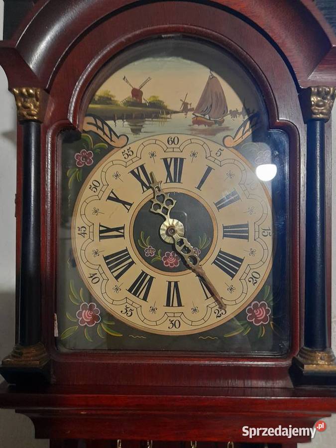 Wiszący zegar ścienny holenderski duży drewno Rzeszów