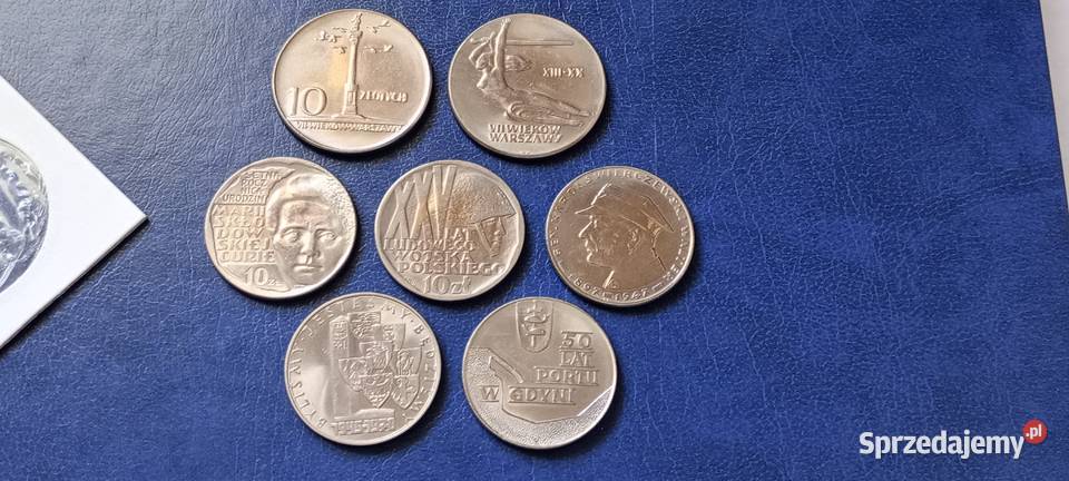 Stare monety 10 złotych 7 monet PRL Polska Lesko