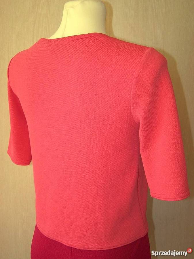 Bluzka Look Pudełkowa Koralowa Wytłaczana S Łomża