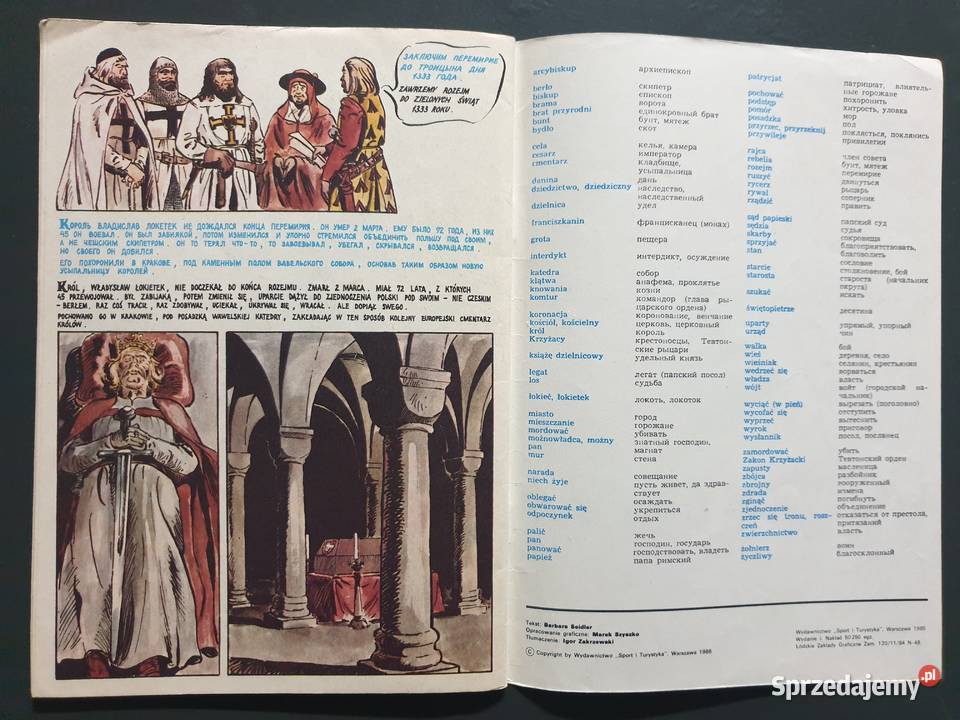 Władysław Łokietek komiks dwujęzyczny język Rok wydania 1985 Gdynia sprzedam