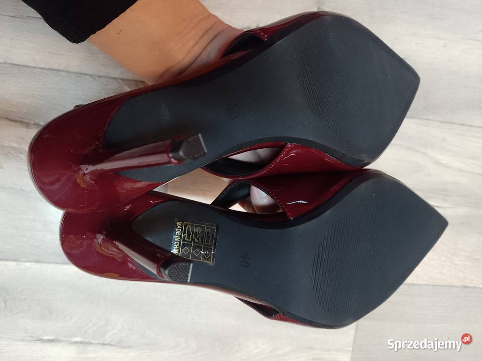 39 Bordowe Burgundowe czółenka wieczorowe z Czółenka małopolskie Kraków
