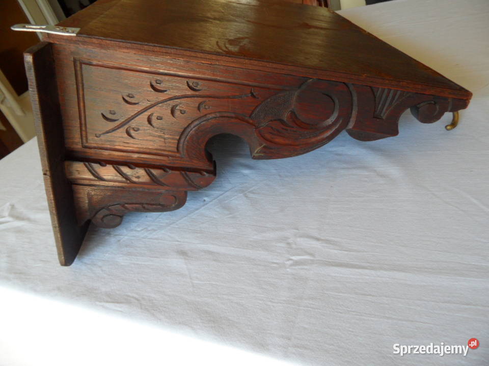 Zabytkowy dębowy wieszak ubraniowy