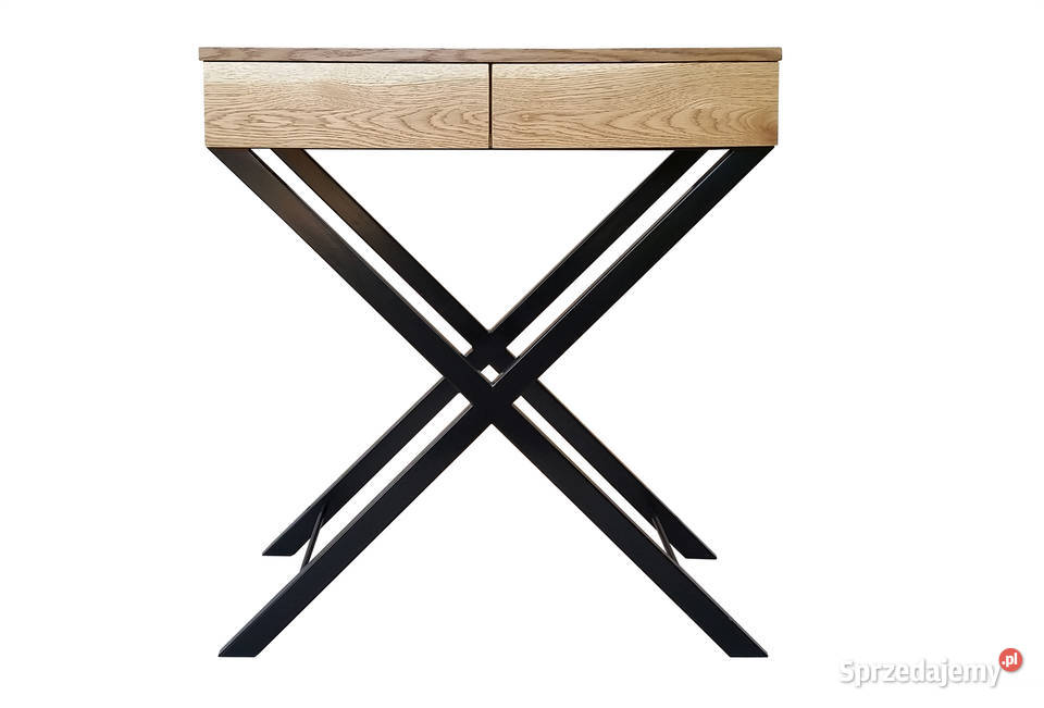 Konsola dębowa loft vintage krzyżak