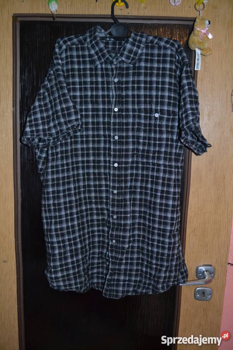 Koszula w kratę Krótki rękaw zielony Ostrów Szlachecki