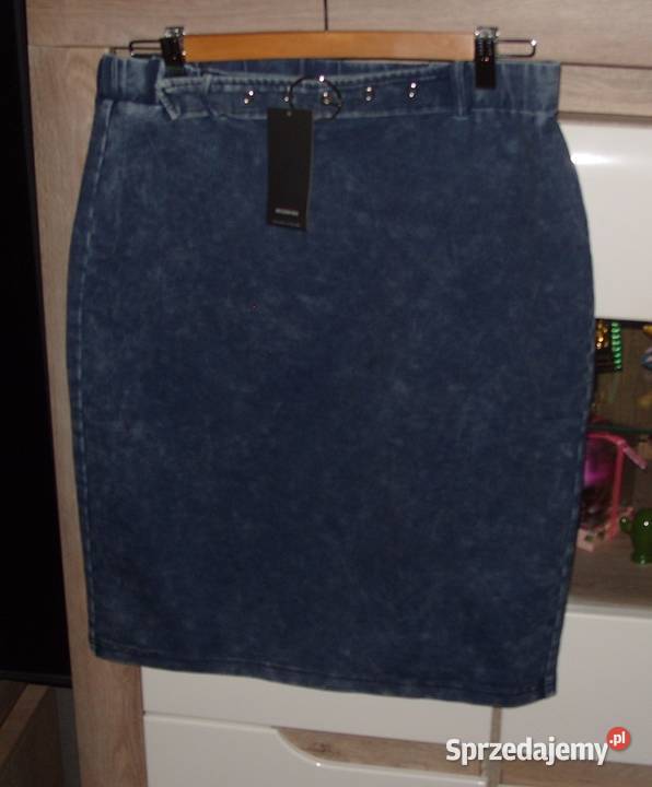 Sspódniczka ala jeans z paseczkiem Reservedr LXL niebieski Spódnice i sukienki wielkopolskie Rawicz