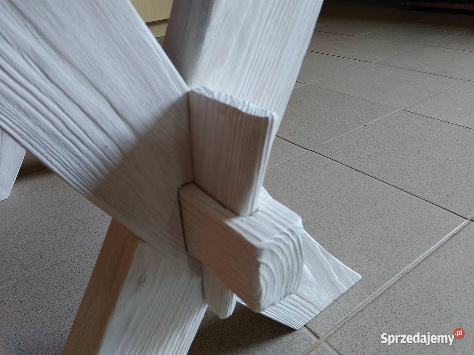 Ława drewniana stolik kawowy rękodzieło 50cm Radków