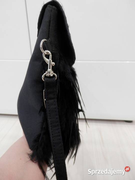 Torebka z Piórami Kopertówka Balowa Imprezowa