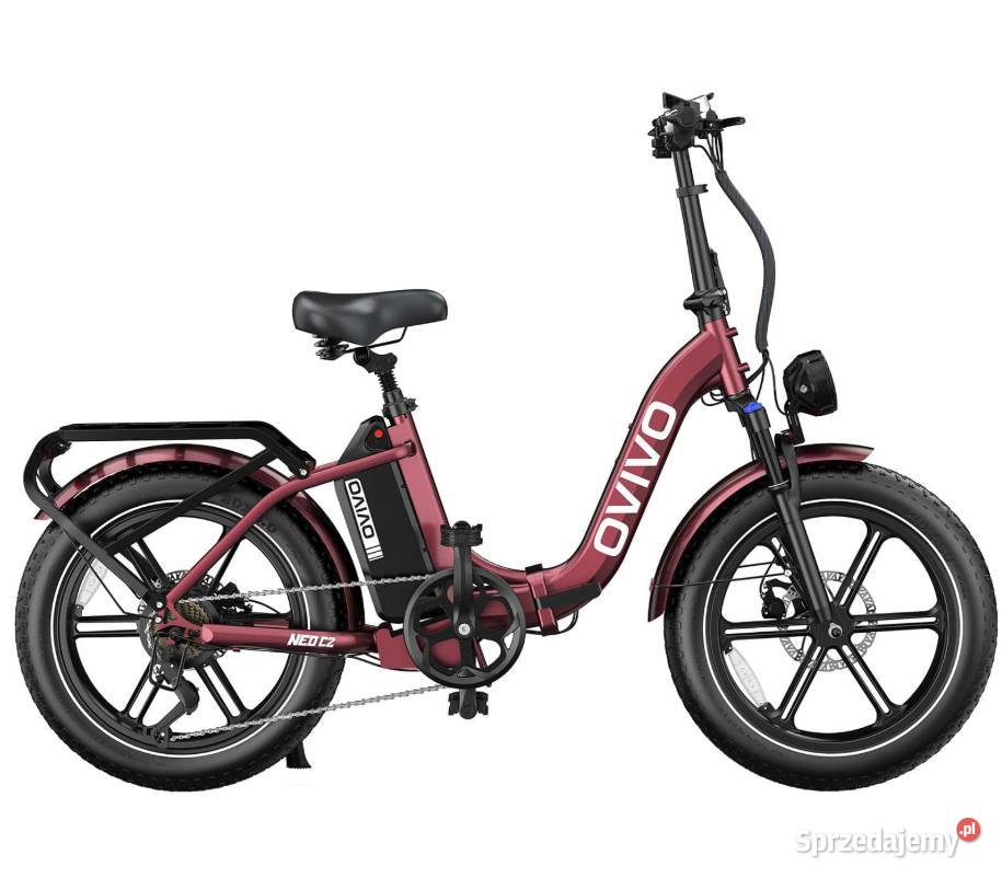 Rower elektryczny OVIVO NEO C2 bordowy silnik