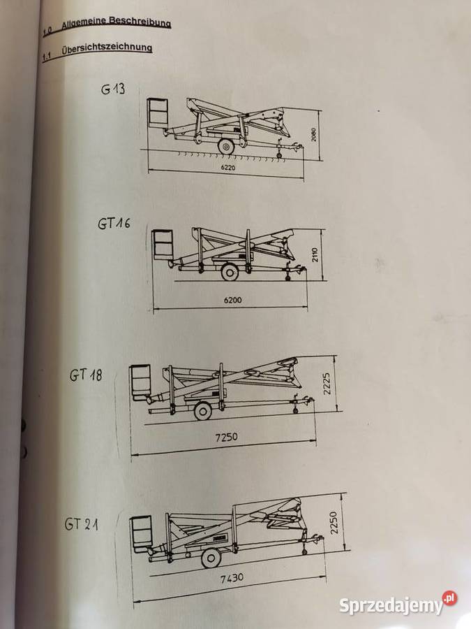 PODNOŚNIK KOSZOWY PAUS GT21A zachodniopomorskie Juchowo