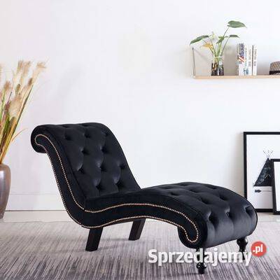 vidaXL Szezlong czarny tapicerowany Warszawa