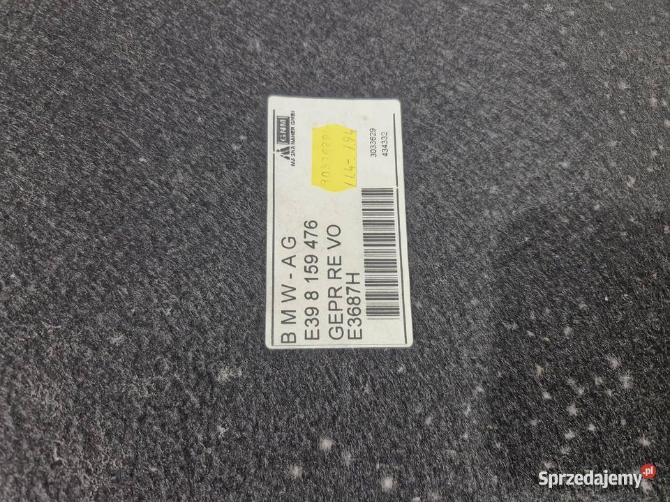 8159476 BMW 5 E39 BOCZEK TAPICERKA BAGAZNIKA dolnośląskie