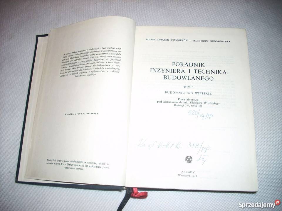 Poradnik inżyniera i technika budowlanego TOM 3 Rok wydania 1974 Lesko