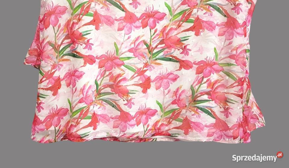 Bluzka różowa kwiaty na ramiączkach Mohito 36S Chrzanów