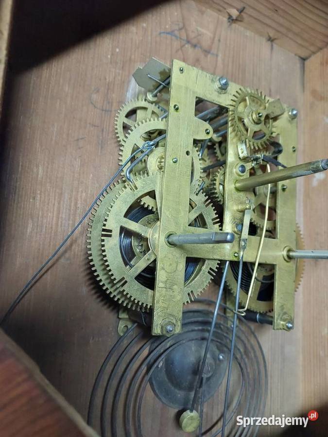 127 Stary amerykański zegar ścienny sprężynowy Tczew