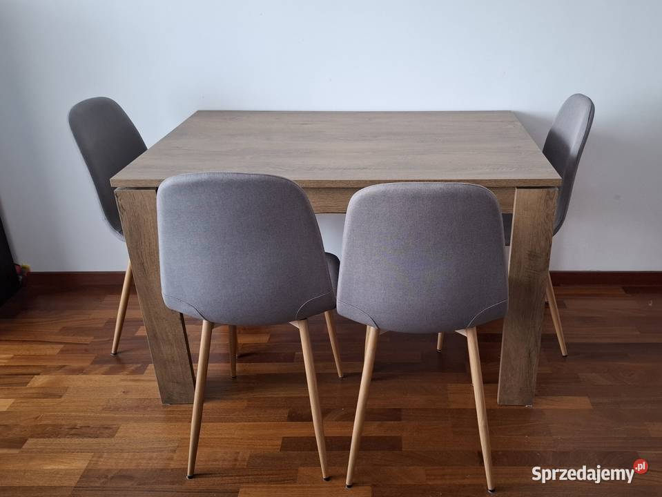Stół JYSK 120x80 4 tapicerowane krzesła komplet Szczecin sprzedam