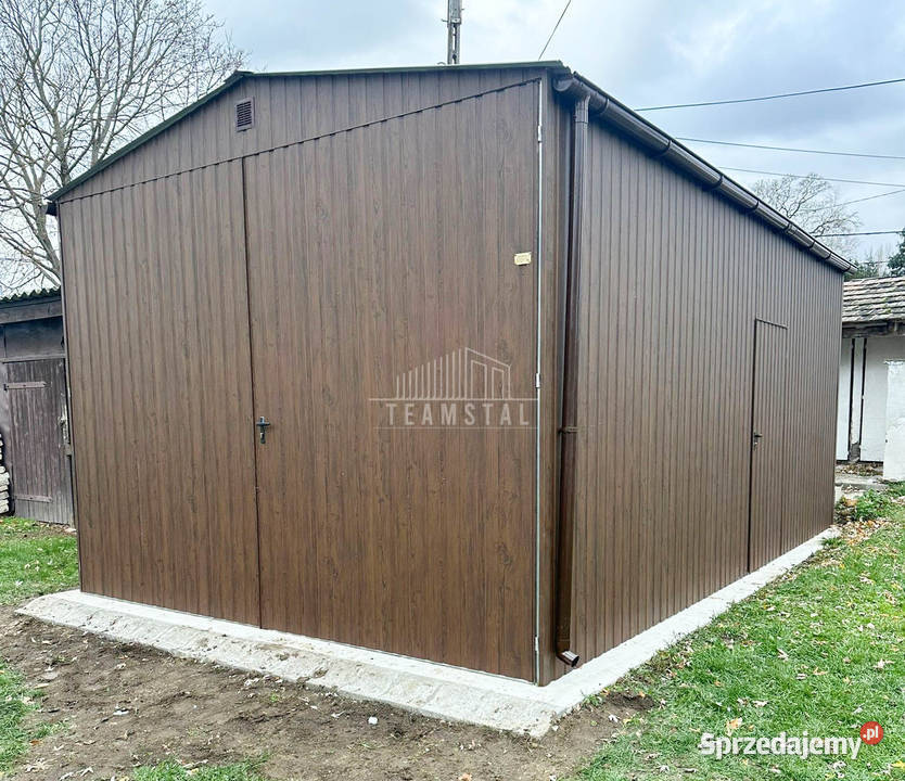 Garaż blaszany 4x6m brama dwuskrzydłowa drzwi warmińsko-mazurskie Lidzbark Warmiński