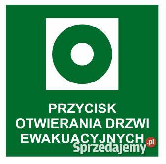 Naklejka BHP przycisk otwierania drzwi Kamionna sprzedam
