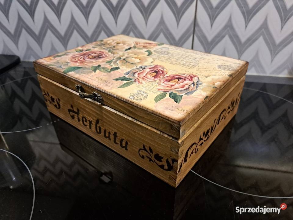 Herbaciarka róże vintage pudełko na herbatę opolskie Kędzierzyn-Koźle