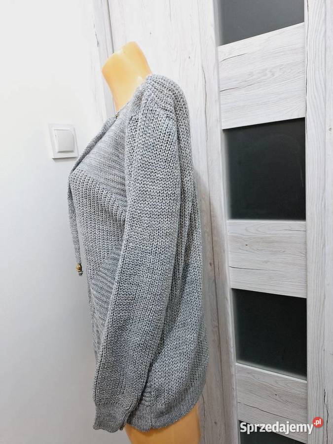 LXL Swetr sznurowany ze srebrną nitkąnowy Braniewo sprzedam