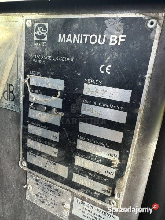 Manitou 732 735 741 120 2004 Klapa Boczna CZĘŚCI