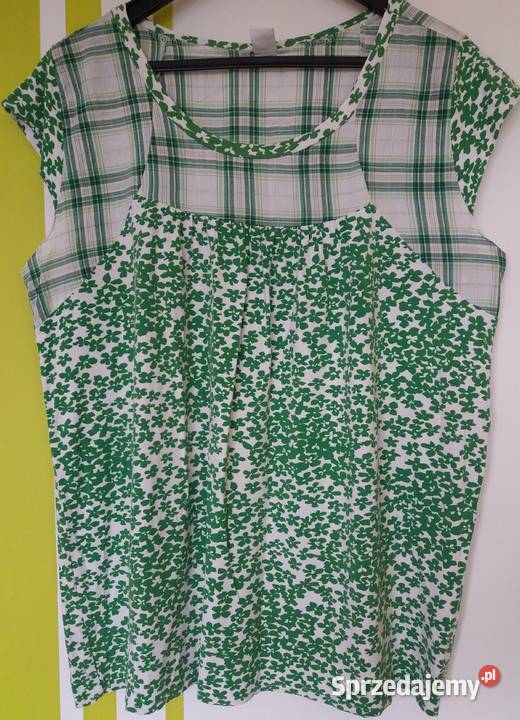 XL4850 Tunika bluzka w zielonej kolorystyce Gliwice