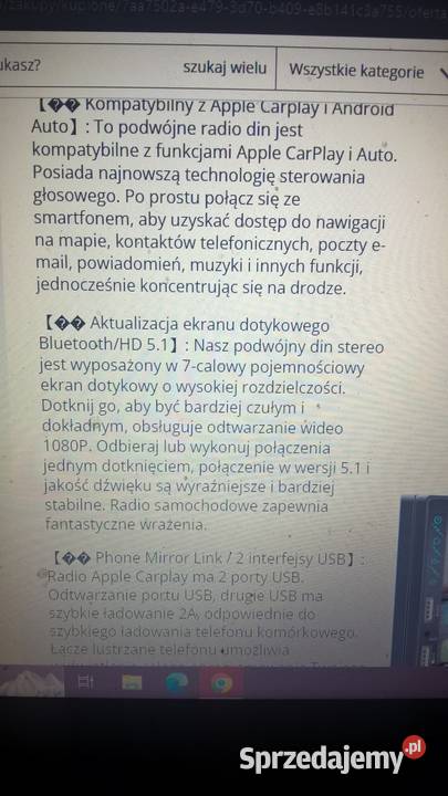 Radio samochodowe z Androidem nowe kamera GPS MP3 Mińsk Mazowiecki sprzedam