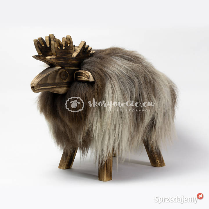 Krzesło renifer dekoracyjny brązowo biały Szaflary