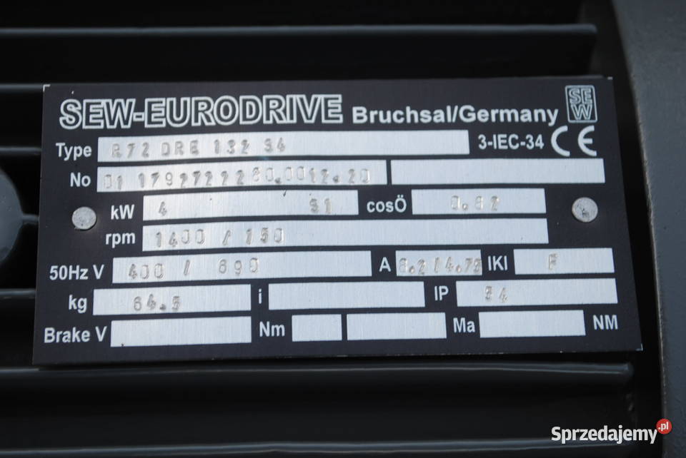 Motoreduktor 4kw 150obrmin SEW Kargowa