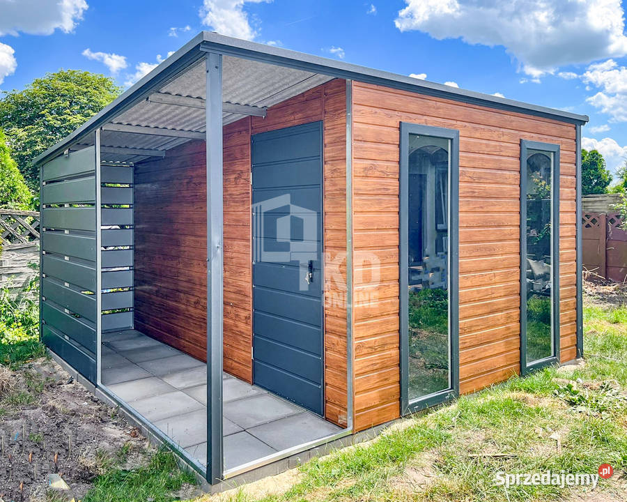 Schowek Domek ogrodowy 2x3m wiata 1m Drzwi 2x Żnin