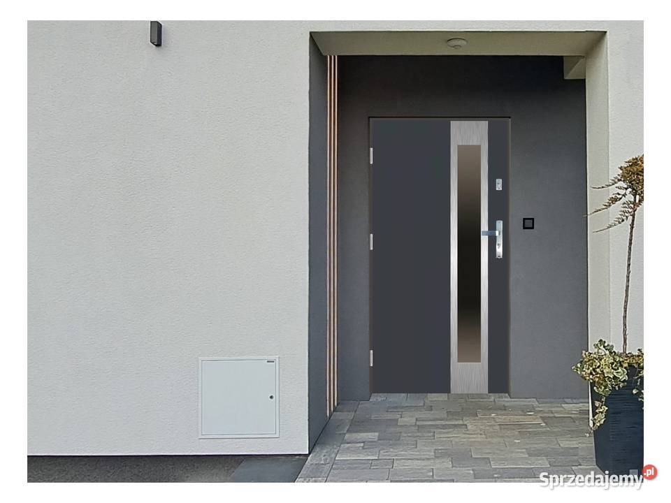 Drzwi wejściowe do domu GI03 INOX Antracyt 90 mazowieckie Ciemniewo