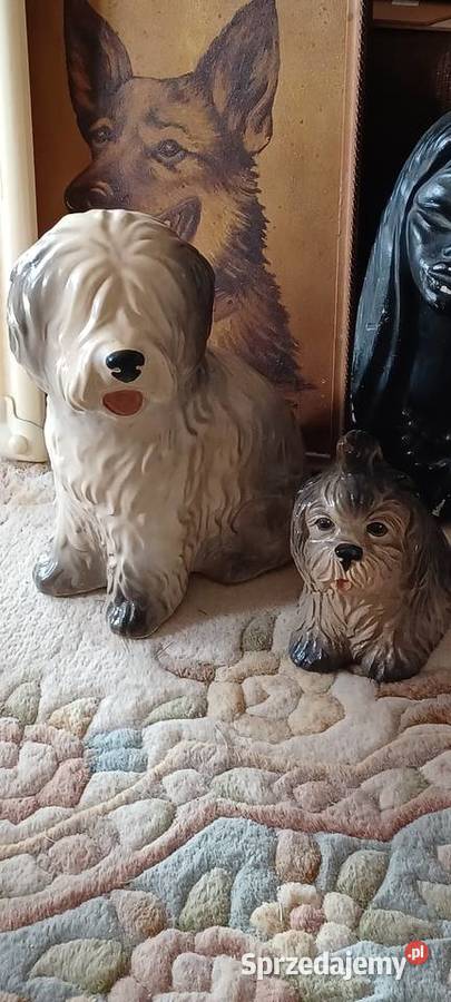 To figu owczarka staroangielskiego figurka psa beżowy Poznań