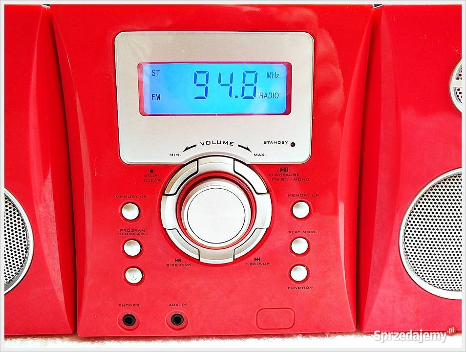 Różowa MINI Wieża CD BigBen Aux Radio Żary