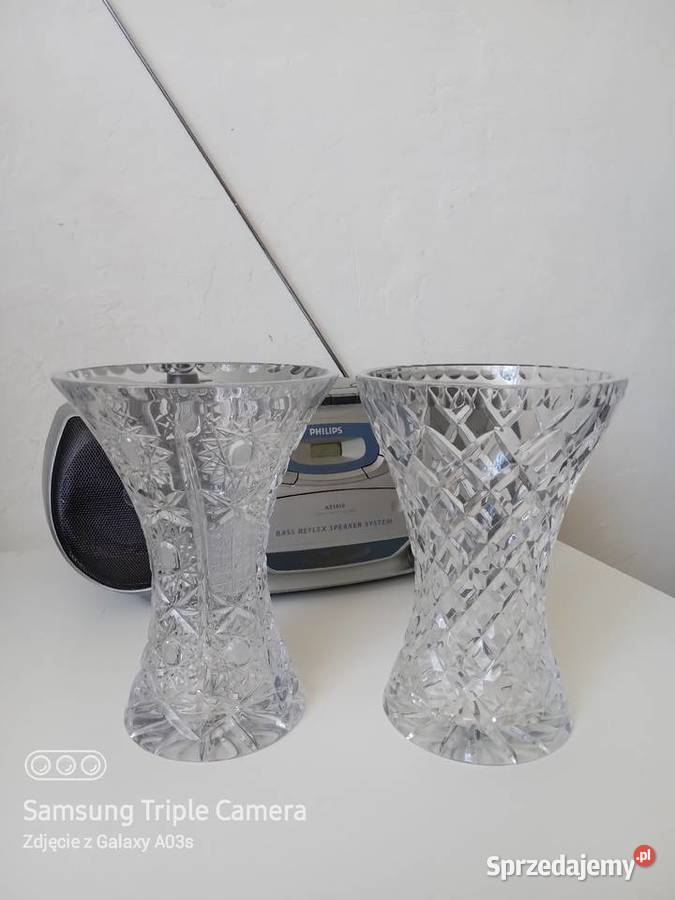 Duże średnie wazony krysztalowe Warszawa sprzedam
