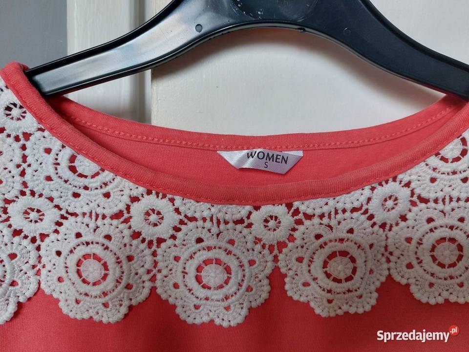 Tshirt z koronką bluzka damska koszulka S kolorowy