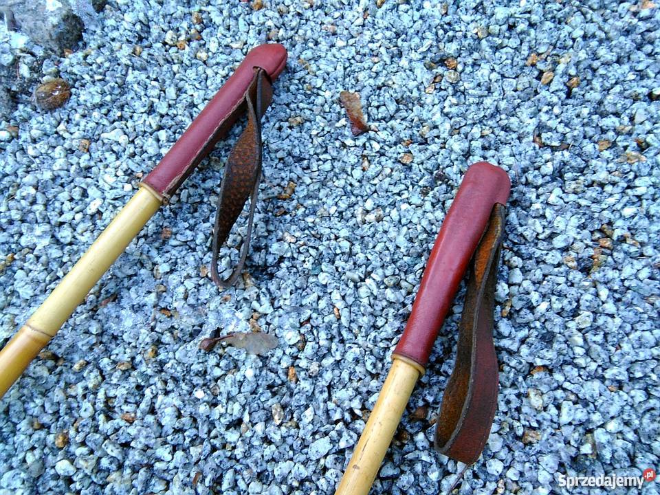 Stare kije narciarskie bambusowe retro Szklarska Poręba