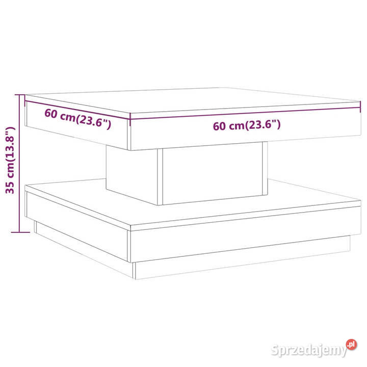 Stolik kawowy szary 60x60x35 MDF WM286098 mazowieckie Warszawa
