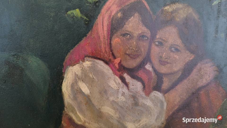 Piękny stary oryginalny obraz olejny sygnowany łódzkie Łódź