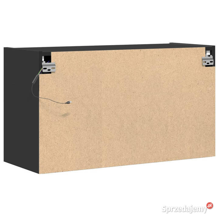 Ścienna szafka TV z LED czarna 80x31x45 WM852286 Warszawa