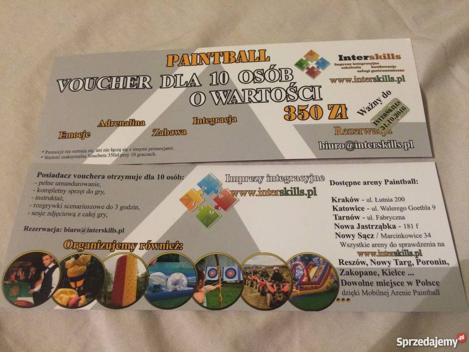 Paintball Voucher dla 10 osób o wartości 350 zł Katowice Sprzedajemy.pl