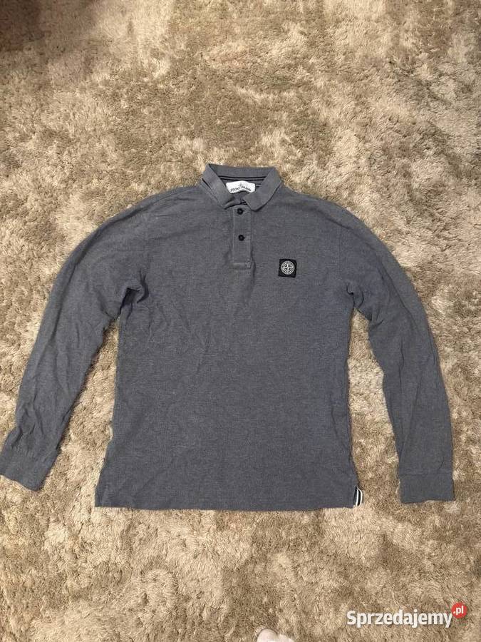 Stone Island Grey Longsleeved Polo Shirt Odzież codzienna Bielany