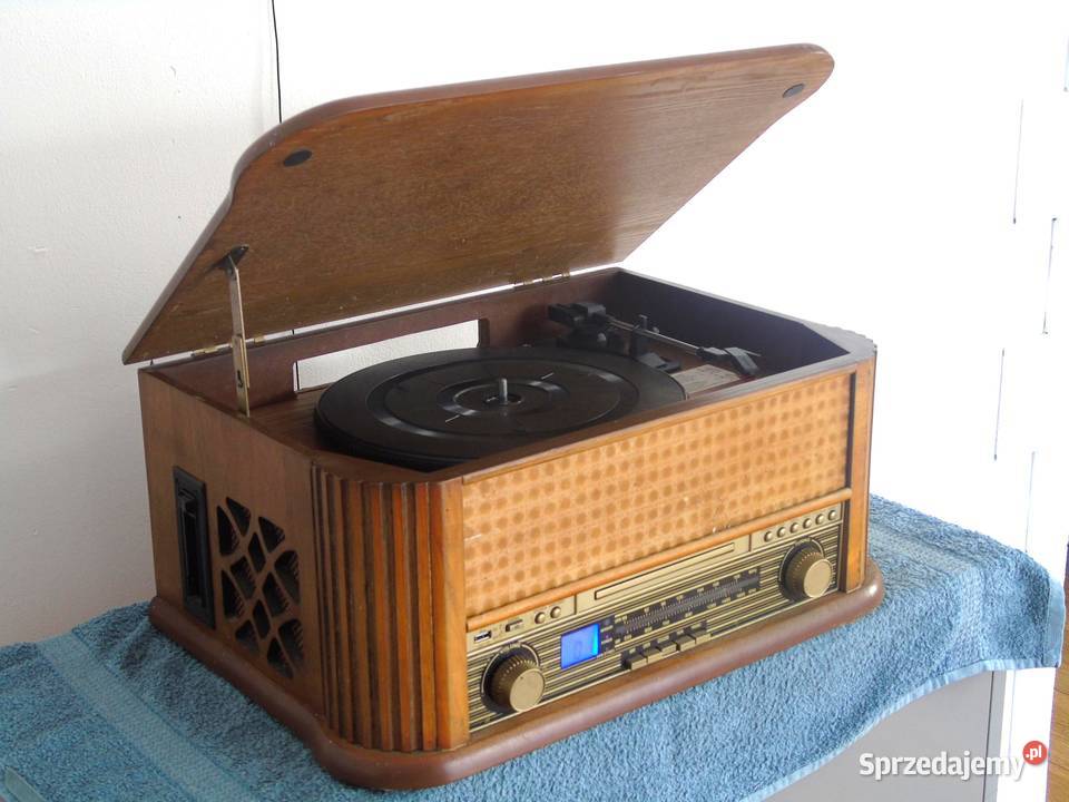Retro Gramofon z radiem CD USB i magnetofonem i Jasło