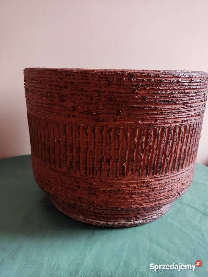 Donica doniczka ceramiczna brązowa fi 30 Głuchołazy