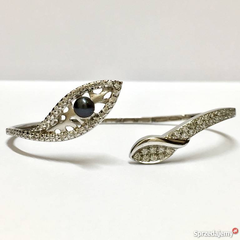 Naszyjnik i Bransoletka BIAŁE ZŁOTO WĄŻ Czarne Warszawa