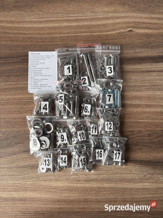 NOWY KOMPLET ŚRUB ŚRUBY NIERDZEWNE MZ ETZ 251 Bielsko-Biała