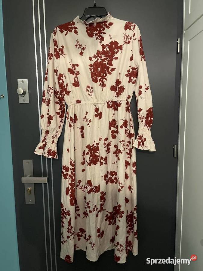 Shein sukienka modny wzór kwiaty floral hit blog Długość Maxi Choszczno