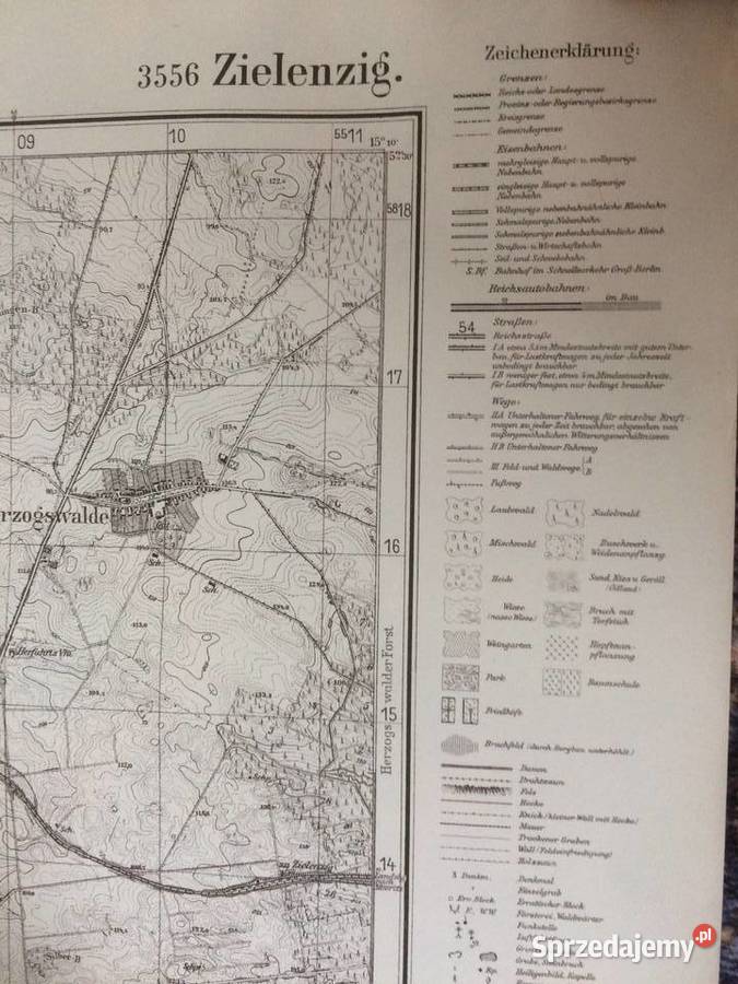 1222 SULĘCIN Niemiecka Mapa Sulęcina Antykwariat Szczecin