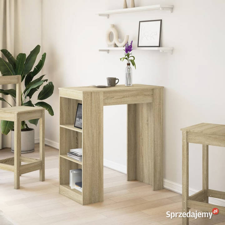 Stolik barowy z półkami dąb sonoma 95x47x1035 Stoły Warszawa